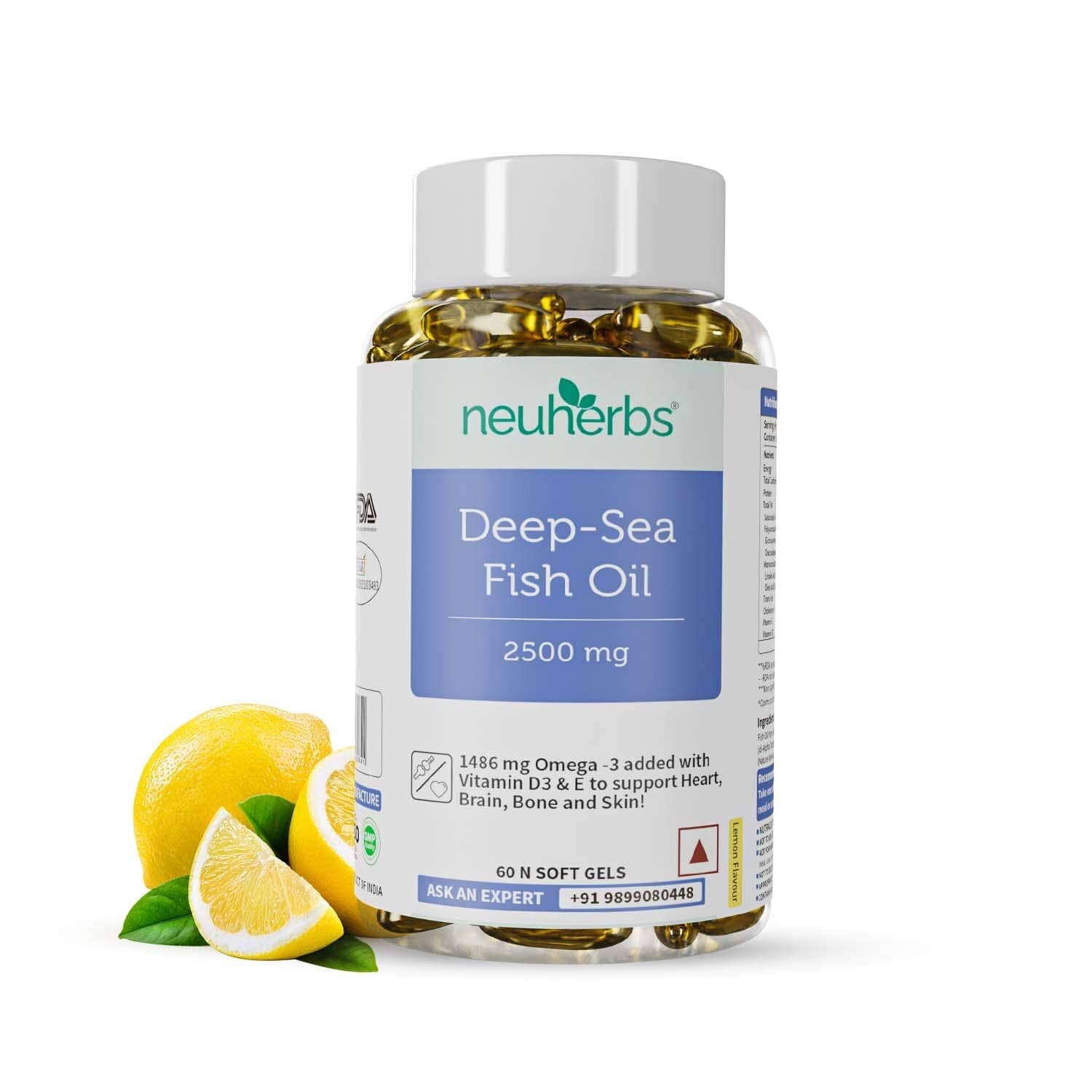 Neuherbs Deep Sea Omega 3 Fish Oil 2500mg – 60 Softgels