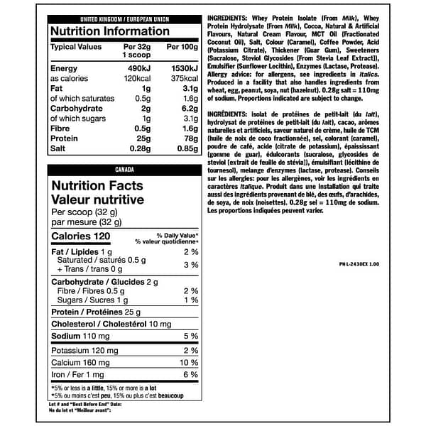 Mutant iso surge whey protein nutritional facts